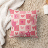 ベビーピンクハート装飾用クッション クッション (ブランケット)
