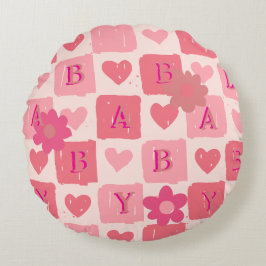 ベビーピンクハート装飾用クッション ラウンドクッション