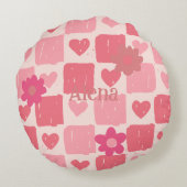 ベビーピンクハート装飾用クッション ラウンドクッション (裏面)