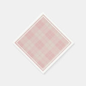 ベビーピンクバッファロープレイドバーラップ スタンダードカクテルナプキン (角)
