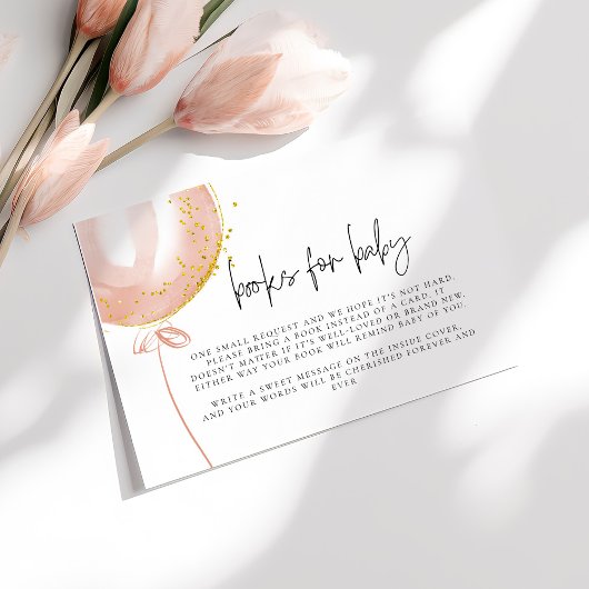 ベビーピンクバルーンIts a Girl Baby Shower エンクロージャーカード