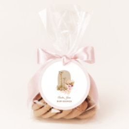 ベビーピンクパンパスグラスギラフェベビーシャワー フェイバータグ