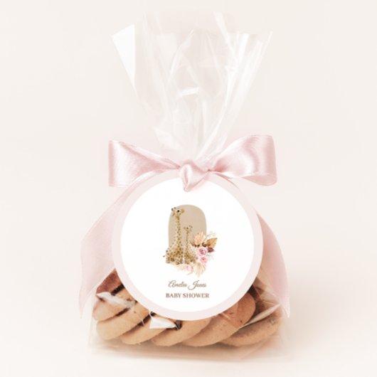 ベビーピンクパンパスグラスギラフェベビーシャワー フェイバータグ