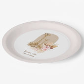 ベビーピンクパンパスグラスギラフェベビーシャワー ペーパープレート (アングル)