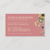 ベビーピンクヒマワリドッグウォーカー猫グルーミングペット 名刺 (裏面)