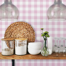 ベビーピンクビヒギンガムパターン 壁紙