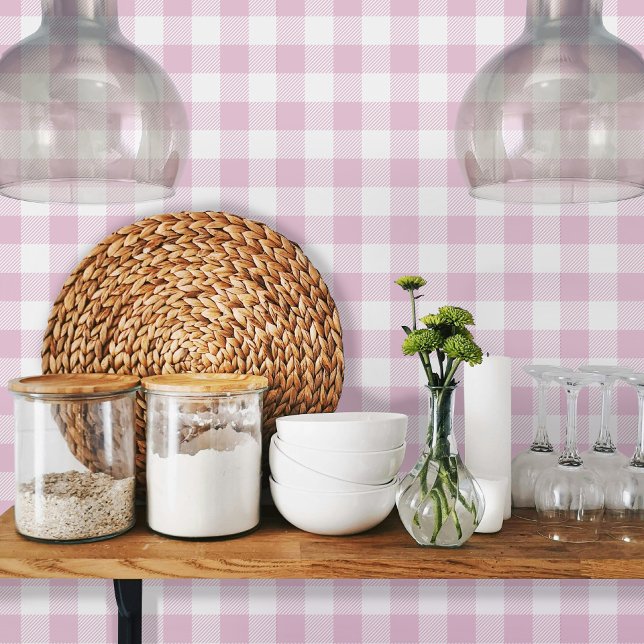 ベビーピンクビヒギンガムパターン 壁紙 (クリエイターアップロード済み)