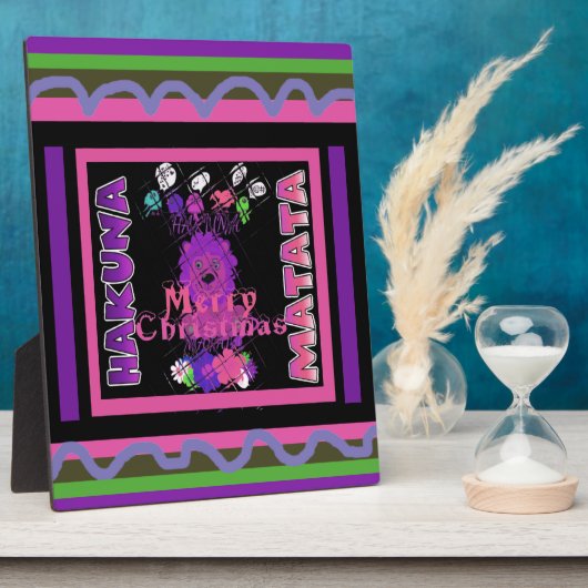 ベビーピンクビューティフルメリークリスマスハクナマタタ フォトプラーク (側面)