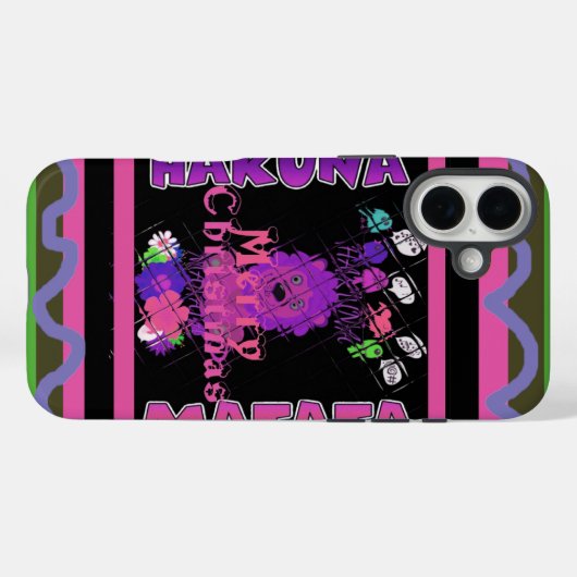 ベビーピンクビューティフルメリークリスマスハクナマタタ Case-Mate iPhoneケース (裏面 (横))