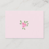 ベビーピンクフローラティーポット赤ちゃんシャワー用の本 エンクロージャーカード (裏面)