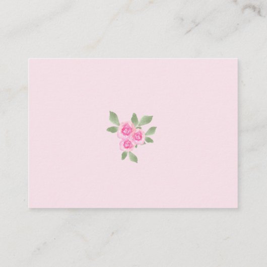 ベビーピンクフローラティーポット赤ちゃんシャワー用の本 エンクロージャーカード (裏面)