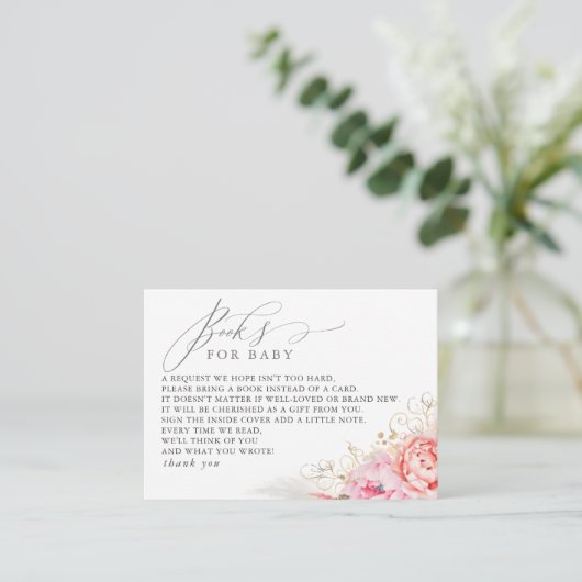 ベビーピンクフローラリクエストカード用の書籍 エンクロージャーカード (スタンド正面)