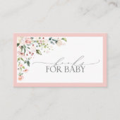 ベビーピンクフローラ赤ちゃんシャワー囲い用の本 名刺 (正面)
