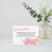 ベビーピンクフローラ赤ちゃんシャワー用の本 エンクロージャーカード (スタンド正面)
