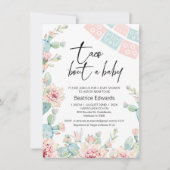 ベビーピンクブルータコでベビーのベビーシャワー 招待状 (正面)