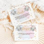 ベビーピンクブルーフローラ象の本 エンクロージャーカード