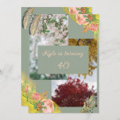 ベビーピンクプロテアス40th 招待状 (正面/裏面)