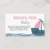 ベビーピンクベビー航海のシャワー用の本 エンクロージャーカード (正面)