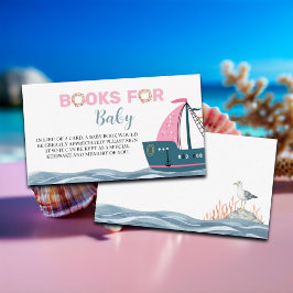 ベビーピンクベビー航海のシャワー用の本 エンクロージャーカード