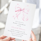 ベビーピンクボウベビーシャワー招待状 招待状