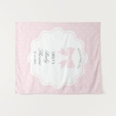 ベビーピンクボウ水玉模様ガールベビーシャワーウェルカム タペストリー (正面(横))