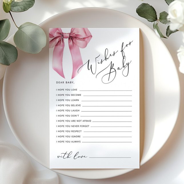 ベビーピンクボウ赤ちゃんシャワーカードのご希望 (クリエイターアップロード済み)