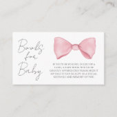 ベビーピンクボウ赤ちゃんシャワー囲いカード用の本 エンクロージャーカード (正面)