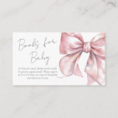 ベビーピンクボウ赤ちゃんシャワー囲いカード用の本 エンクロージャーカード (正面)