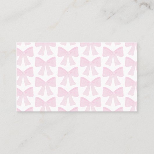 ベビーピンクボウ赤ちゃん名門私立校風のシャワー用の本 名刺 (裏面)