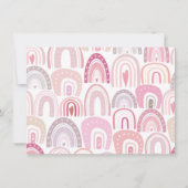 ベビーピンクボホレインボーファースト誕生日 招待状 (裏面)