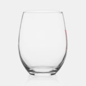 ベビーピンクモダンモノグラムイニシャル文字 ステムなしワイングラス (右)