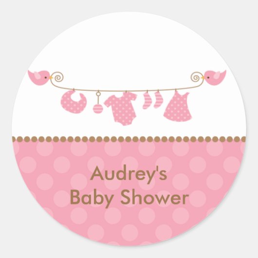 ベビーピンクランドリーラインシール ラウンドシール (正面)