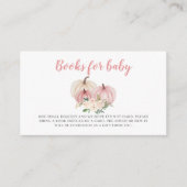 ベビーピンクリトルカボチャ赤ちゃんシャワー用の本 エンクロージャーカード (正面)