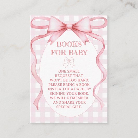 ベビーピンクリボンボウヴィンテージをテーマにした書籍 エンクロージャーカード (正面)