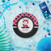 ベビーピンクレディバグ第1誕生日ベビーシャワー ペーパープレート (パーティー)