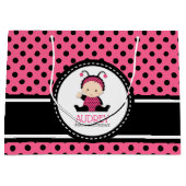 ベビーピンクレディバグ第1誕生日ベビーシャワー ラージペーパーバッグ (正面)