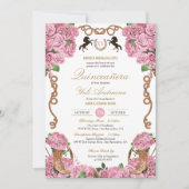 ベビーピンクローゼスフローラウエスタンチャラキンセアニェラ 招待状 (正面)