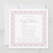 ベビーピンクヴィンテージベビーガールシャワー 招待状 (裏面)