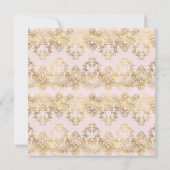 ベビーピンク及び金ゴールドパタ素晴らしーン赤ちゃんシャワー 招待状 (裏面)