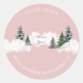 ベビーピンク外は寒いありがとう ラウンドシール