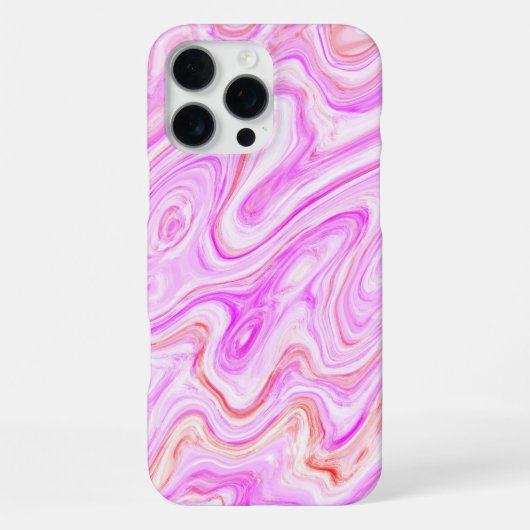 ベビーピンク大理石テクスチャー 抽象的なリキッドペイント iPhoneケース (裏面)