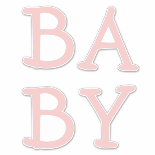 ベビーピンク子供部屋カスタムカットビニールシール シール (正面)