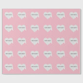 ベビーピンク散水シャワーパーティー パーソナライズされた ラッピングペーパー (フラット)