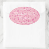 ベビーピンク紙吹雪バプテスマ《キリスト教》洗礼式や命名式賛成 楕円形シール (バッグ)