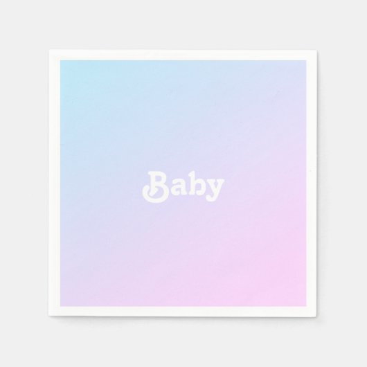 ベビーピンク色のグラデーショングラデーションの赤ちゃんシャワー スタンダードカクテルナプキン (正面)