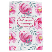 ベビーピンク英語バラ ミディアムペーパーバッグ (正面)