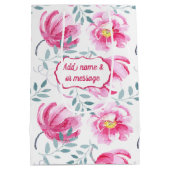 ベビーピンク英語バラ ミディアムペーパーバッグ (裏面)