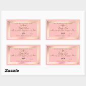 ベビーピンク製品ラベル(金ゴールドフレームとロゴ付き) 長方形シール (シート)