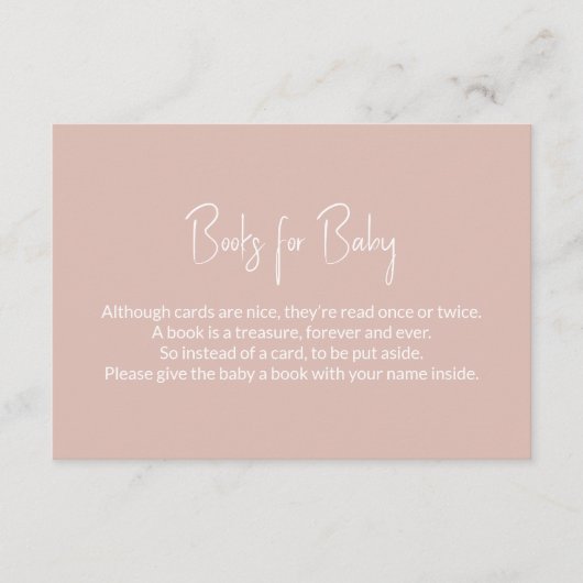 ベビーピンク赤ちゃんシャワーブックリクエストEncl エンクロージャーカード (正面)