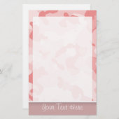 ベビーピンク迷彩柄パーソナライズされた; 便箋 (正面/裏面)
